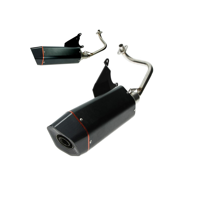 uitlaat bullet euro-2 racing zwart/carbon zip 4t, zip2000