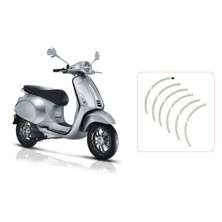 stickerset Piaggio origineel voorwiel wielbies zwart elettrica, primavera, sprint 2h002849000a3