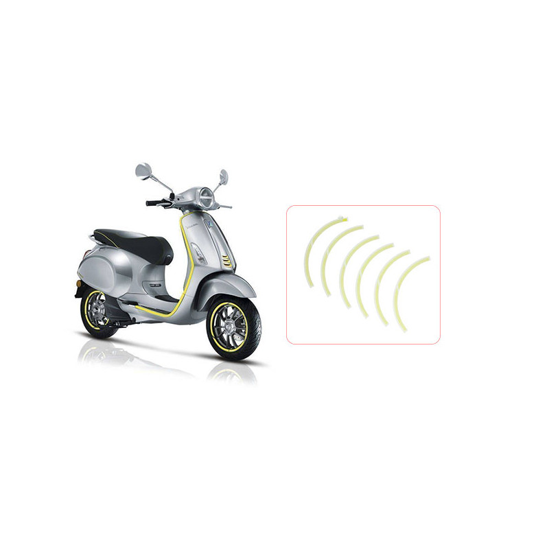 stickerset Piaggio origineel voorwiel wielbies geel elettrica, primavera, sprint 2h002849000a6