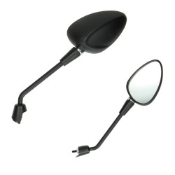mirror set DMP long right screw thread m8 black matt vespa, sprint