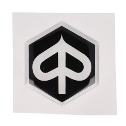 sticker logo front cover Zip2000 hexagon black/clear piaggio, zip 2t , zip 4t, zip2000, zip2000sp