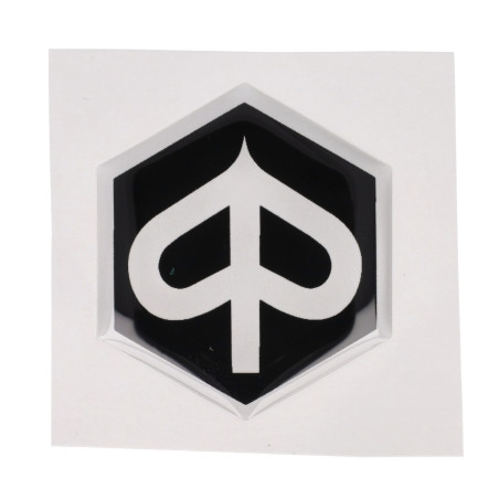 sticker logo front cover Zip2000 hexagon black/clear piaggio, zip 2t , zip 4t, zip2000, zip2000sp