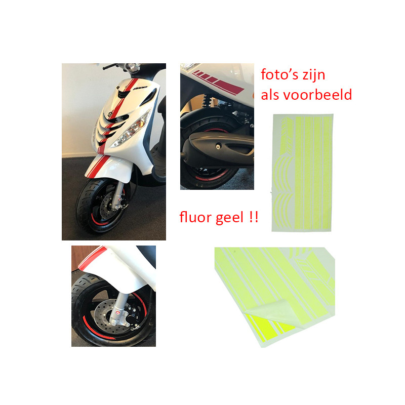 stickerset sport euro-2/4/5 AMG geel fluor 14-delig zip2000