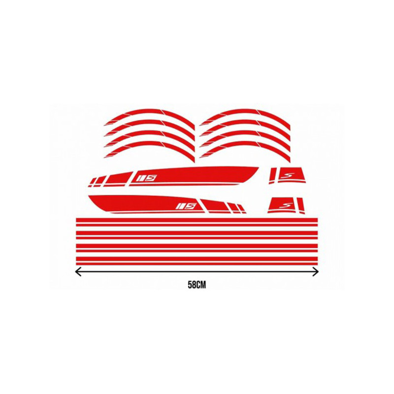 stickerset sport euro-2/4/5 AMG rood 16-delig primavera, sprint