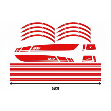 stickerset sport euro-2/4/5 AMG rood 16-delig primavera, sprint