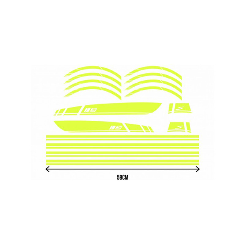 stickerset sport euro-2/4/5 AMG geel fluor 16-delig primavera, sprint