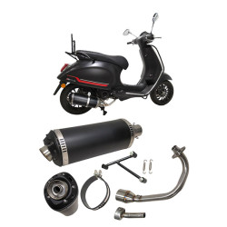 uitlaat Power1 euro-2 Evo-1 zwart/alu primavera 4t-2v, sprint 4t-2v, zip 4t