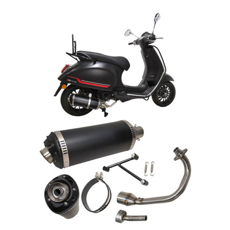 exhaust Power1 euro-2 EVO-1 black/alu primavera 4t-2v, sprint 4t-2v, zip 4t