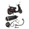 uitlaat Power1 euro-2 Evo-1 zwart/alu primavera 4t-2v, sprint 4t-2v, zip 4t