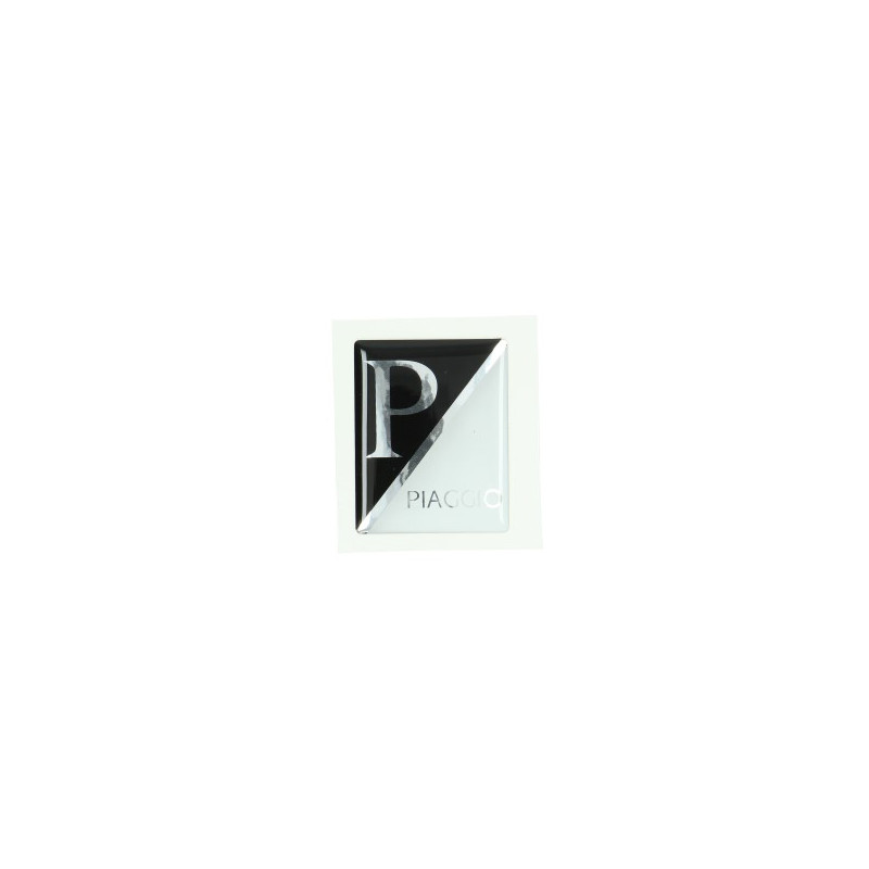 sticker logo voorscherm zwart/wit 3d lx, piaggio, primavera, sprint