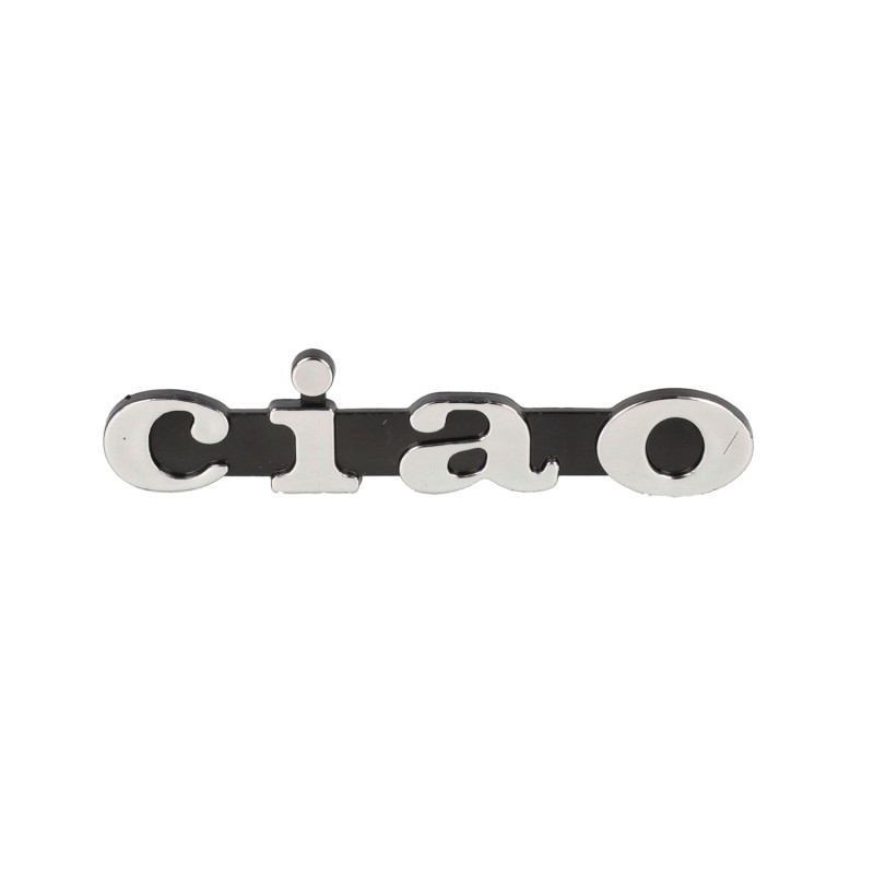 logo klik zijscherm chroom vespa, ciao