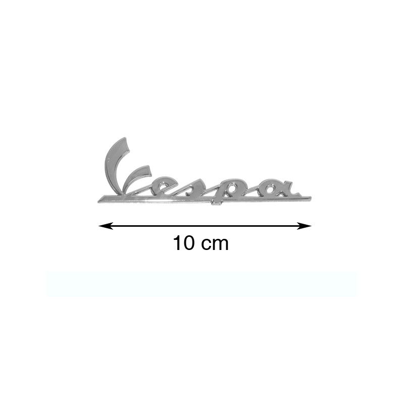 emblem Piaggio original word [vespa] front cover 10cm chrome gts, lx, Primavera, sprint 656219