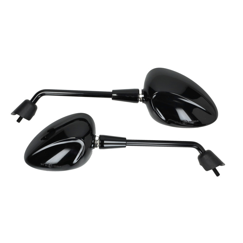 mirror set long model original E-mark m8 black gloss sprint