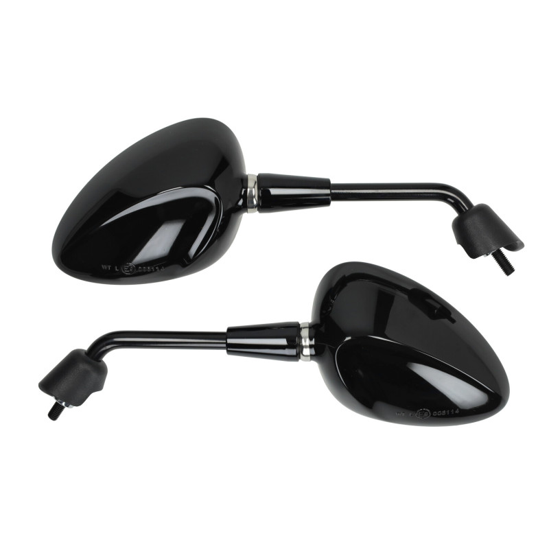 spiegelset kort model origineel E-keur m8 zwart glans vespa, sprint