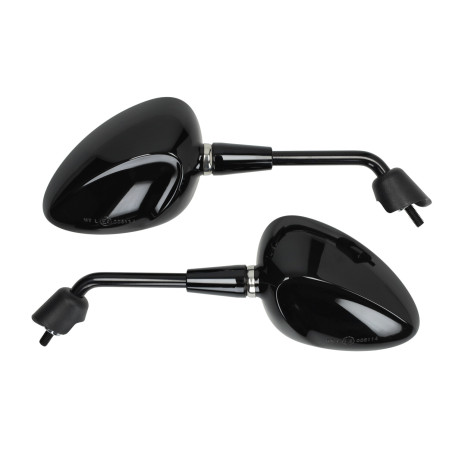 spiegelset kort model origineel E-keur m8 zwart glans vespa, sprint