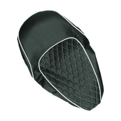 seat cover Regia chesterfield black with white lining vespa lx