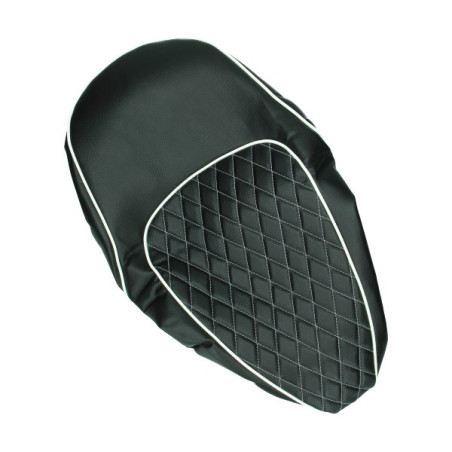 seat cover Regia chesterfield black with white lining vespa lx