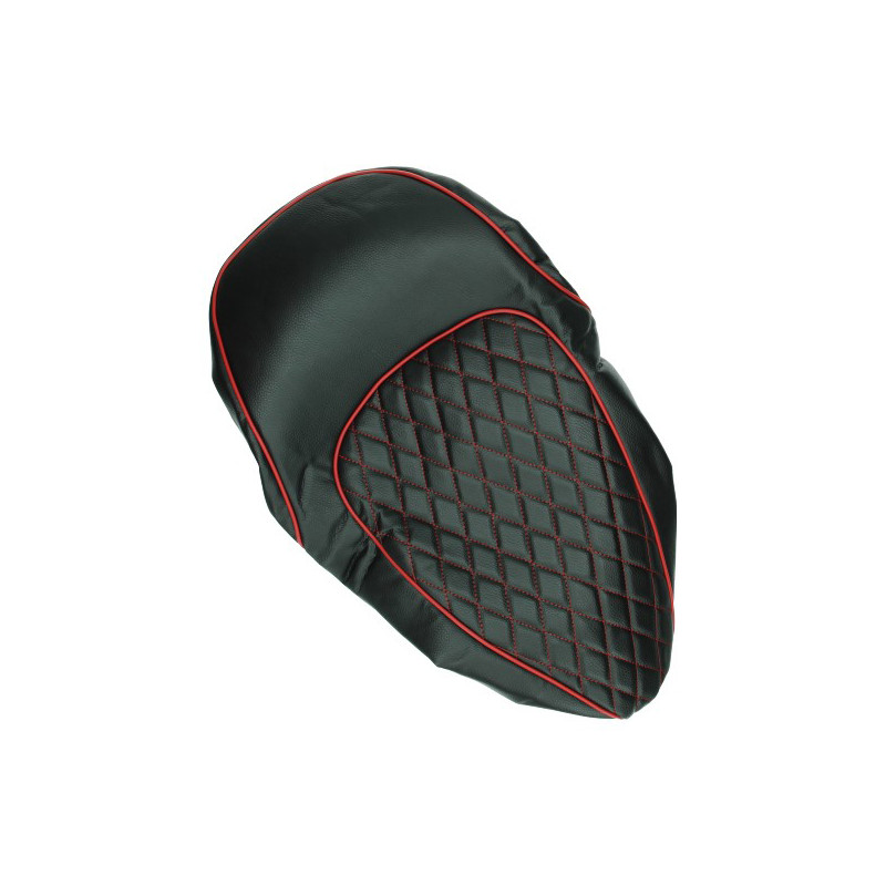 buddydek Regia (made in EU) Chesterfield zwart met rode bies vespa lx
