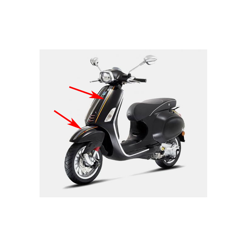 stickerset Piaggio origineel sport vespa antraciet/oranje primavera, sprint 606078m0002 op op
