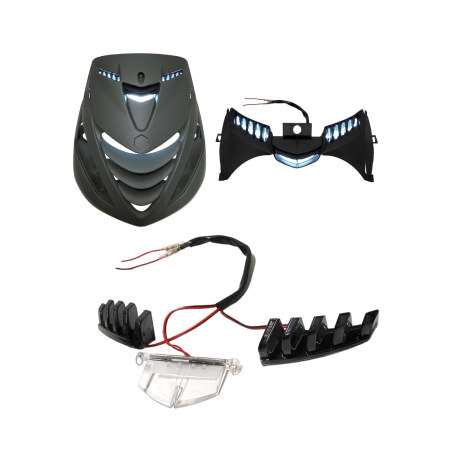 LED lighting DMP front cover upper 3-pieces smoke 3-parts piaggio, zip sp, zip2000, zip 100/125