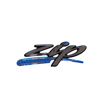 embleem Piaggio origineel woord [zip quattro] zijscherm 3d zwart/chroom zip2006 4t 620835