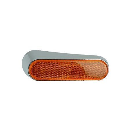 reflector Piaggio origineel + houder oranje linksachter chroom beverly, gts, gtv, lxv, vespa lx 584083