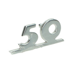 clip-on logo word [50] 3.5cm aluminum vespa