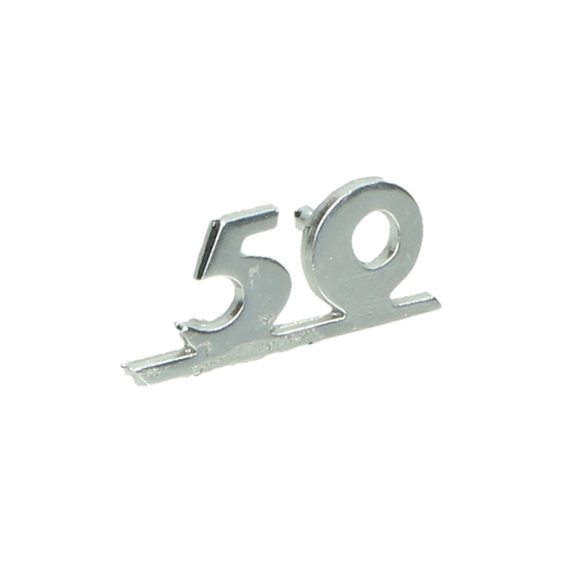 clip-on logo word [50] 3.5cm aluminum vespa