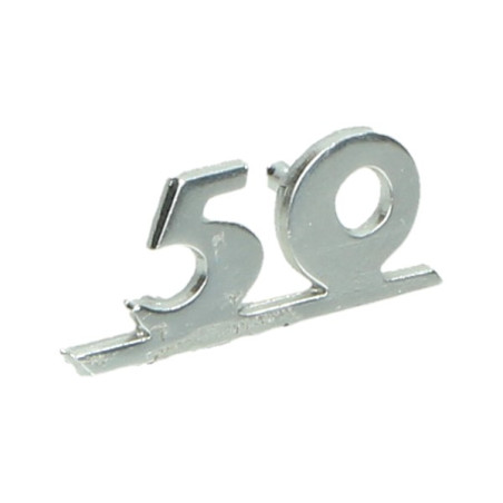 clip-on logo word [50] 3.5cm aluminum vespa