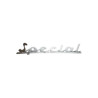 clip-on logo word [special] (bent) 13.5cm aluminum vespa