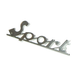 embleem woord [sport] 7.5cm aluminium piaggio, vespa op op
