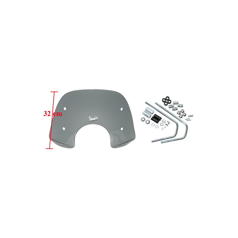 windshield Piaggio original with mounting set low 32cm smoke vespa lx 672306
