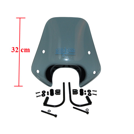 windshield Piaggio original with mounting set low 32cm smoke zip2000 672481