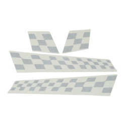 stickerset Piaggio origineel sport finish vlag zwart mat riva, vespa S, vx50 67327700a2