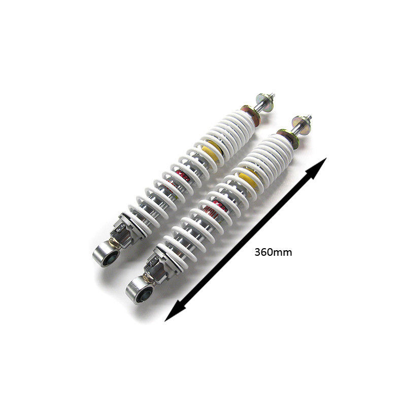 shock absorber set Malossi RS24 rear 345mm chrome/white gts all models, gtv, gts super 300cc 4613185