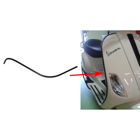 sierstrip beenschild links zwart lxv, vespa lx, vespa S