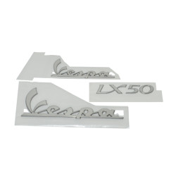 embleemset piaggio aluminium 3-delig vespa lx