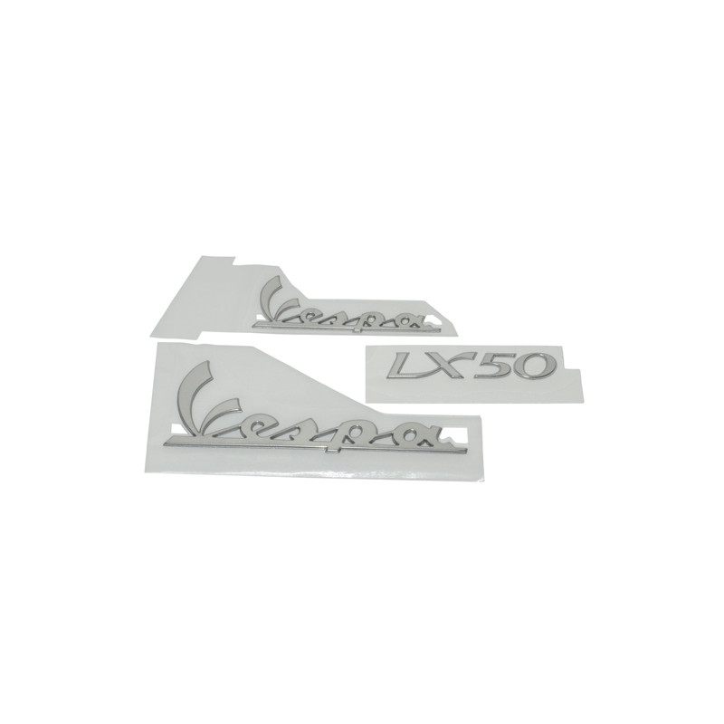 emblem set piaggio aluminum 3-parts vespa lx