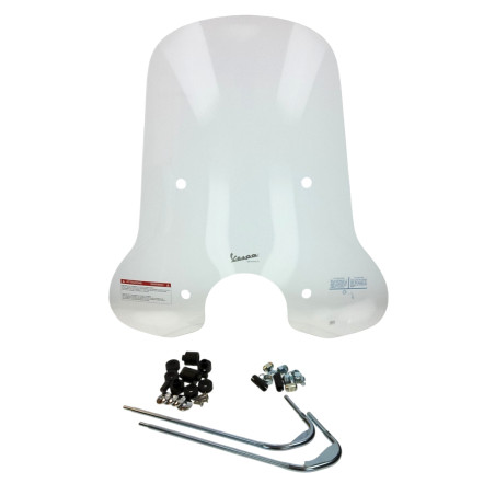 windshield Piaggio original with mounting set high bright 73cm elettrica, Primavera 1b001042