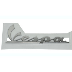 embleem Piaggio origineel woord [vespa] zijscherm chroom elettrica, gts alle mod., primavera, sprint 1b000944