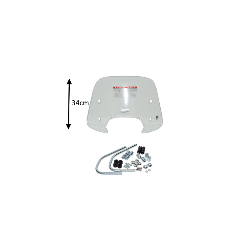 windscherm Piaggio origineel met bevestigingsset laag 34cm helder sprint 1b001027