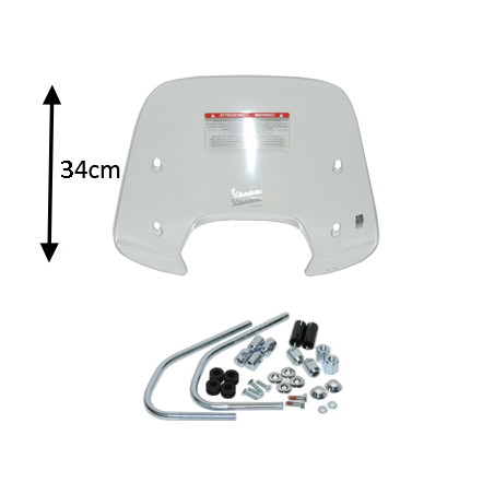windscherm Piaggio origineel met bevestigingsset laag 34cm helder sprint 1b001027