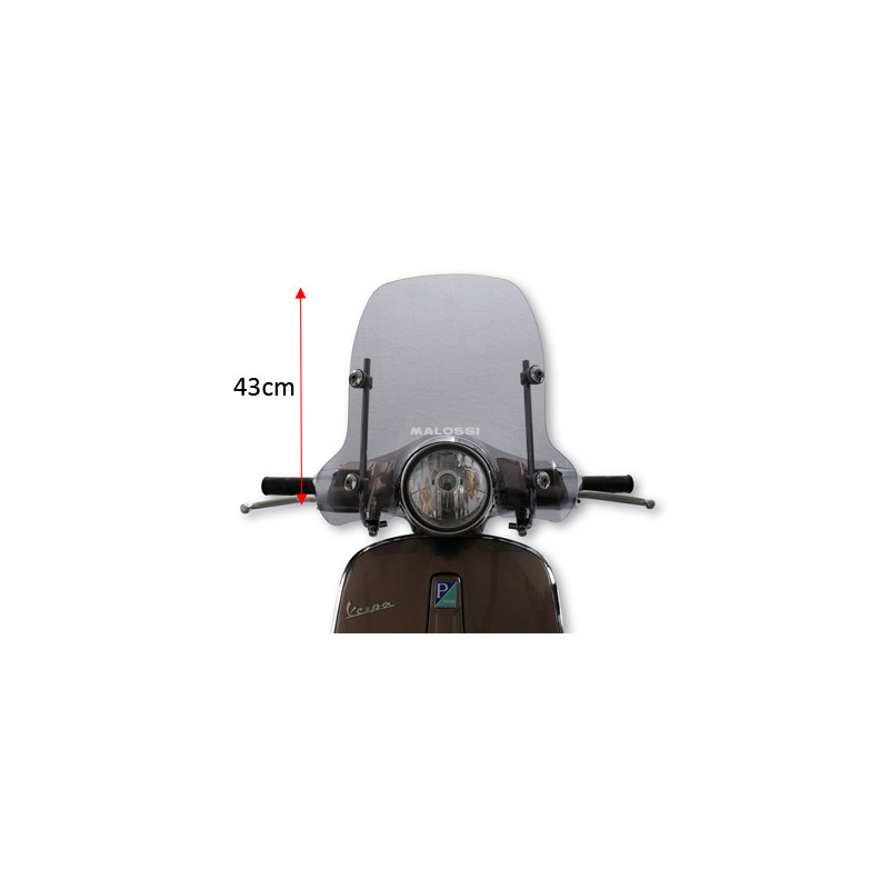 windscherm malossi met bevestigingsset laag 43cm smoke primavera 4516332