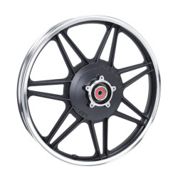 front wheel cast brake disc cast + bearings (without spacers) 7-spoke black/alu kreidler