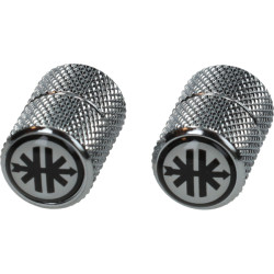 valve cap set with black and white logo chrome kreidler