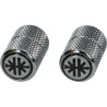 valve cap set with black and white logo chrome kreidler
