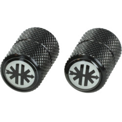 valve cap set with black and white logo black kreidler