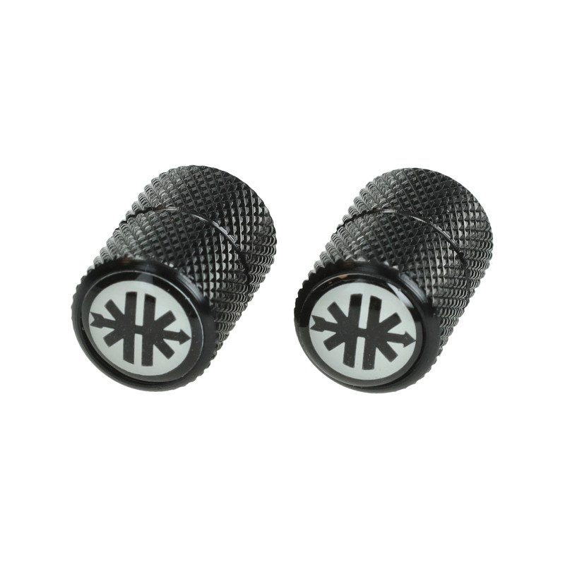 valve cap set with black and white logo black kreidler