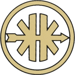 sticker round logo 3.5cm black/gold kreidler