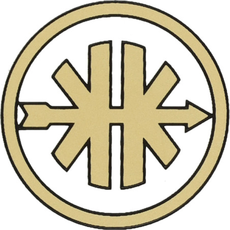 sticker round logo 3.5cm black/gold kreidler